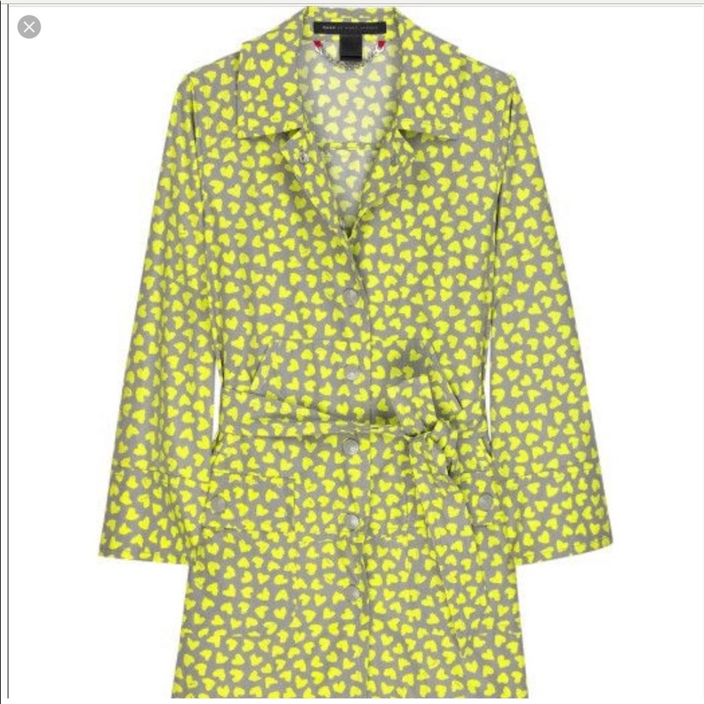 MARC BY MARC JACOBS Yellow Hearts Leopard Raincoat